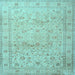 Square Machine Washable Persian Light Blue Traditional Rug, wshtr2030lblu