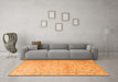 Machine Washable Persian Orange Traditional Area Rugs in a Living Room, wshtr2030org