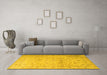 Machine Washable Persian Yellow Traditional Rug in a Living Room, wshtr2030yw