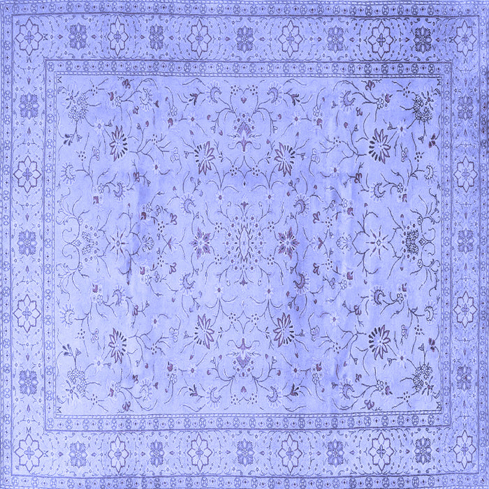 Square Machine Washable Persian Blue Traditional Rug, wshtr2030blu