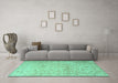 Machine Washable Persian Turquoise Traditional Area Rugs in a Living Room,, wshtr2030turq