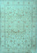 Machine Washable Persian Light Blue Traditional Rug, wshtr2030lblu