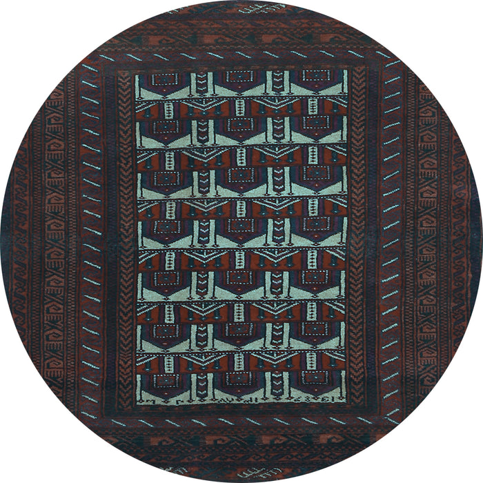 Round Machine Washable Persian Light Blue Traditional Rug, wshtr2031lblu