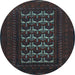 Round Persian Light Blue Traditional Rug, tr2031lblu