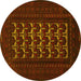 Round Persian Yellow Traditional Rug, tr2031yw