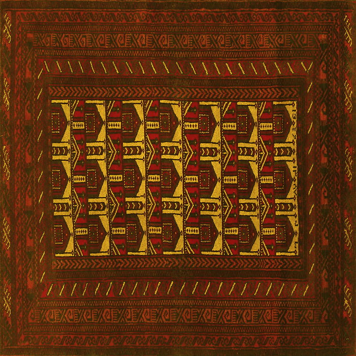Square Persian Yellow Traditional Rug, tr2031yw