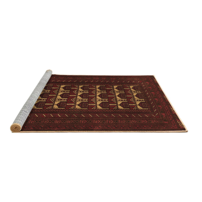 Sideview of Machine Washable Persian Brown Traditional Rug, wshtr2031brn
