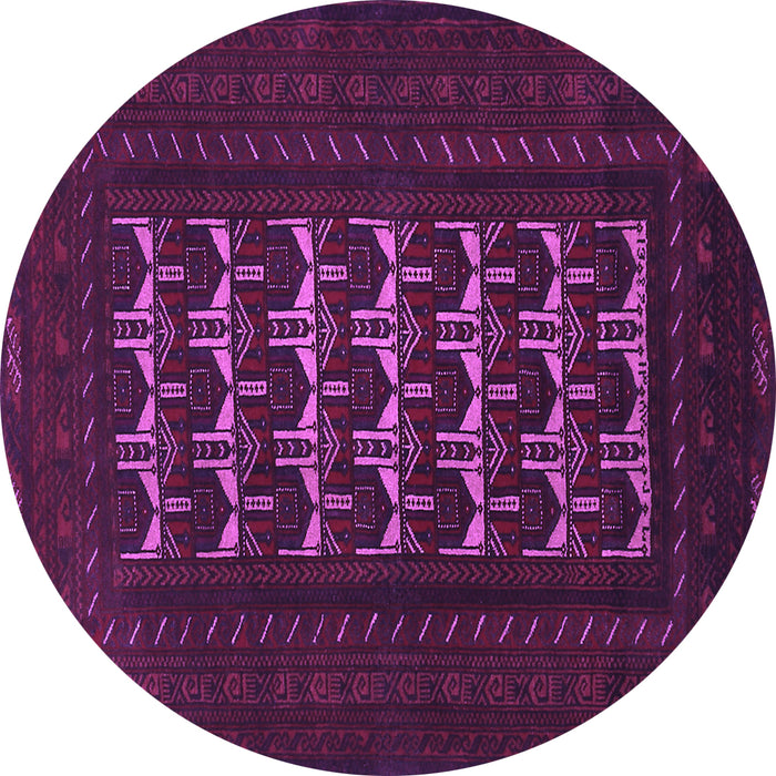 Round Machine Washable Persian Purple Traditional Area Rugs, wshtr2031pur