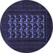 Round Machine Washable Persian Blue Traditional Rug, wshtr2031blu