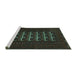 Sideview of Machine Washable Persian Turquoise Traditional Area Rugs, wshtr2031turq