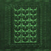 Square Machine Washable Persian Emerald Green Traditional Area Rugs, wshtr2031emgrn