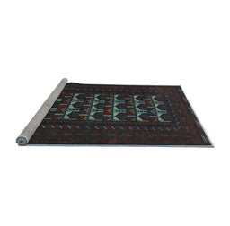 Sideview of Machine Washable Persian Light Blue Traditional Rug, wshtr2031lblu