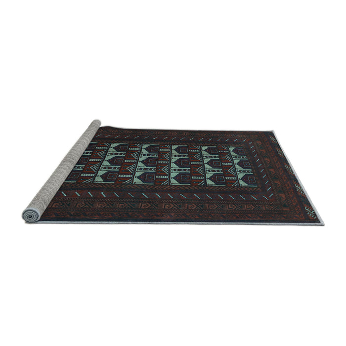 Sideview of Machine Washable Persian Light Blue Traditional Rug, wshtr2031lblu