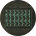Round Persian Turquoise Traditional Rug, tr2031turq