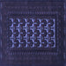 Square Machine Washable Persian Blue Traditional Rug, wshtr2031blu