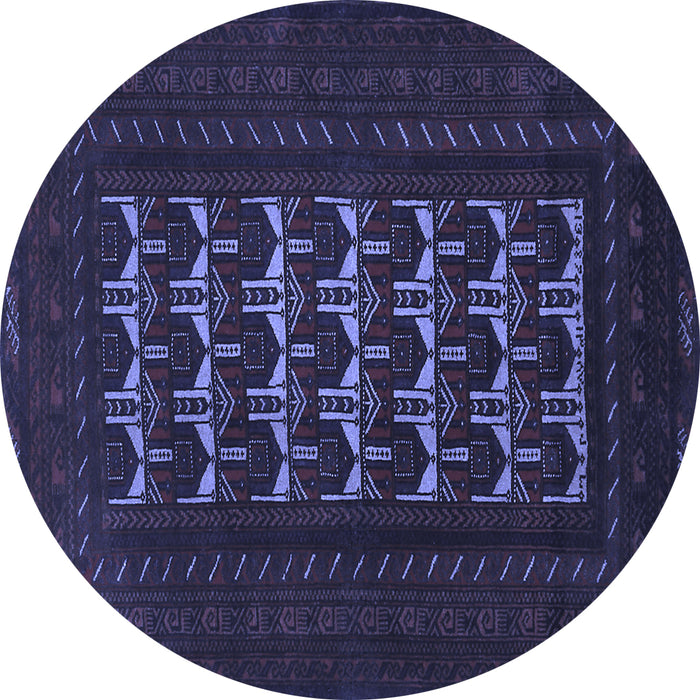 Round Persian Blue Traditional Rug, tr2031blu