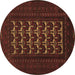 Round Persian Brown Traditional Rug, tr2031brn
