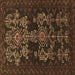 Square Persian Brown Traditional Rug, tr2032brn