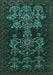 Machine Washable Persian Turquoise Traditional Area Rugs, wshtr2032turq