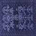 Square Machine Washable Persian Blue Traditional Rug, wshtr2032blu