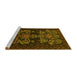 Sideview of Machine Washable Persian Yellow Traditional Rug, wshtr2032yw