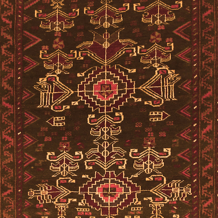 Serging Thickness of Machine Washable Persian Orange Traditional Area Rugs, wshtr2032org