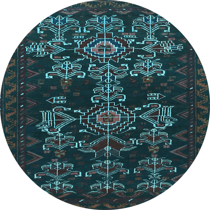 Round Machine Washable Persian Light Blue Traditional Rug, wshtr2032lblu