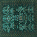 Square Machine Washable Persian Turquoise Traditional Area Rugs, wshtr2032turq