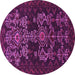 Round Persian Pink Traditional Rug, tr2032pnk