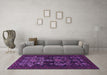 Machine Washable Persian Purple Traditional Area Rugs in a Living Room, wshtr2032pur