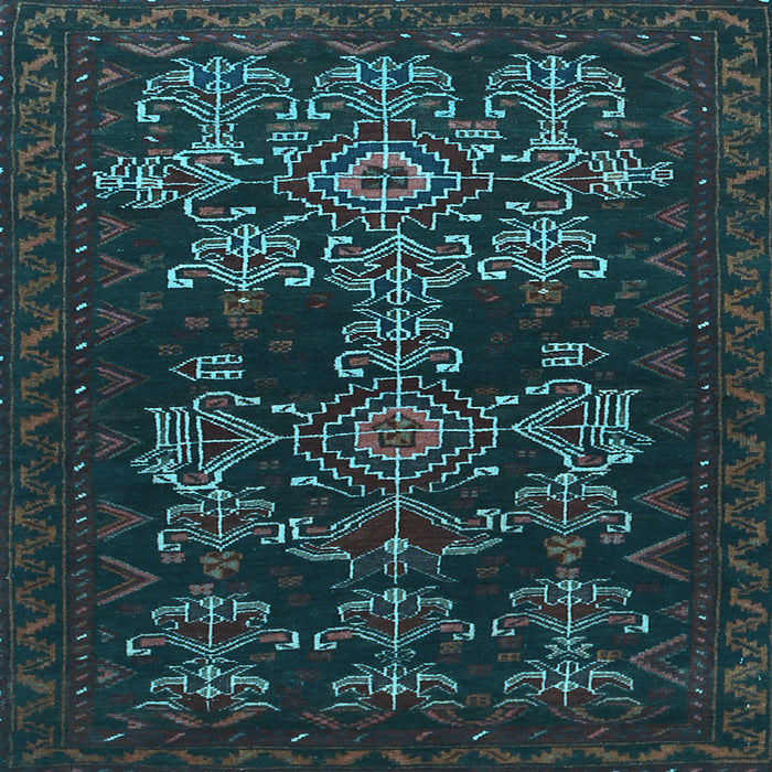 Square Machine Washable Persian Light Blue Traditional Rug, wshtr2032lblu