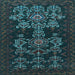 Square Machine Washable Persian Light Blue Traditional Rug, wshtr2032lblu