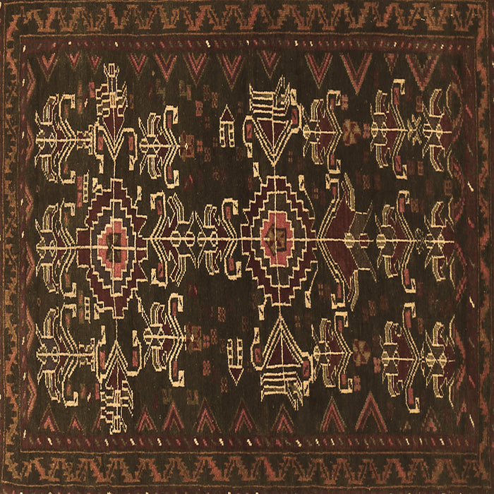 Square Machine Washable Persian Brown Traditional Rug, wshtr2032brn