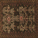 Square Machine Washable Persian Brown Traditional Rug, wshtr2032brn