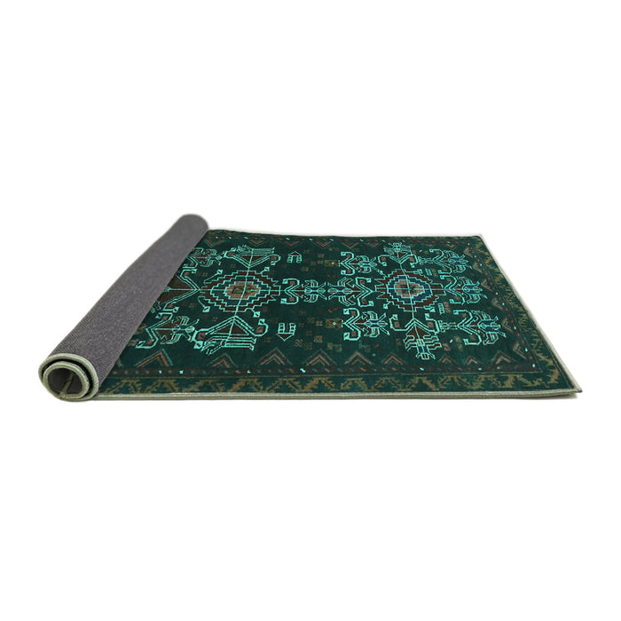 Sideview of Persian Turquoise Traditional Rug, tr2032turq