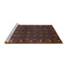 Sideview of Machine Washable Traditional Chestnut Brown Rug, wshtr2033