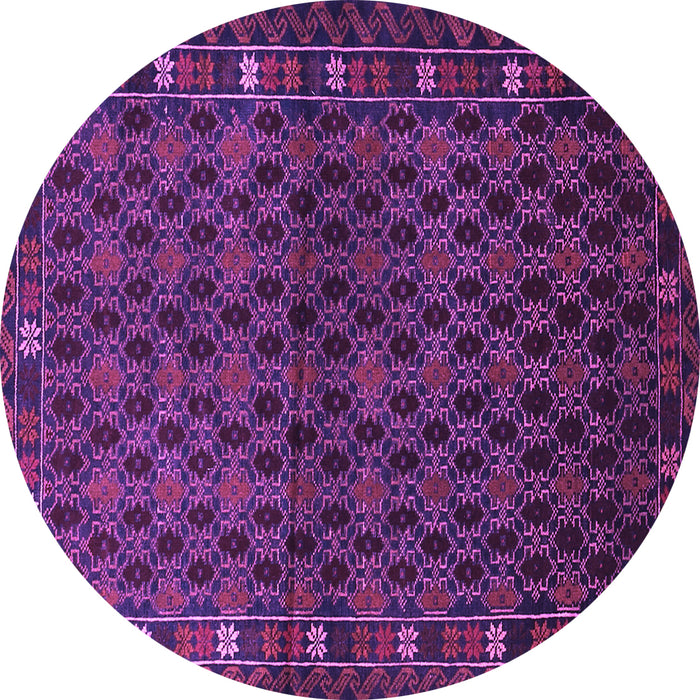 Round Machine Washable Persian Purple Traditional Area Rugs, wshtr2033pur
