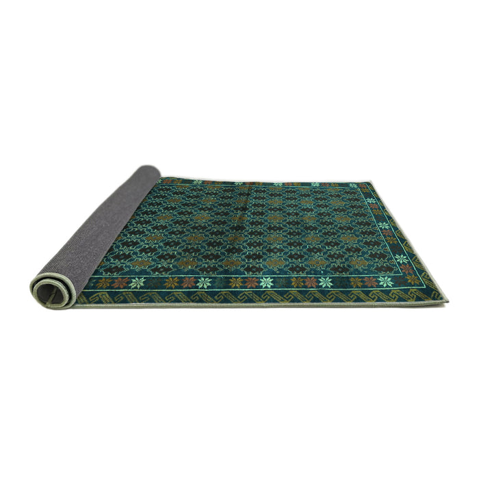 Sideview of Persian Turquoise Traditional Rug, tr2033turq