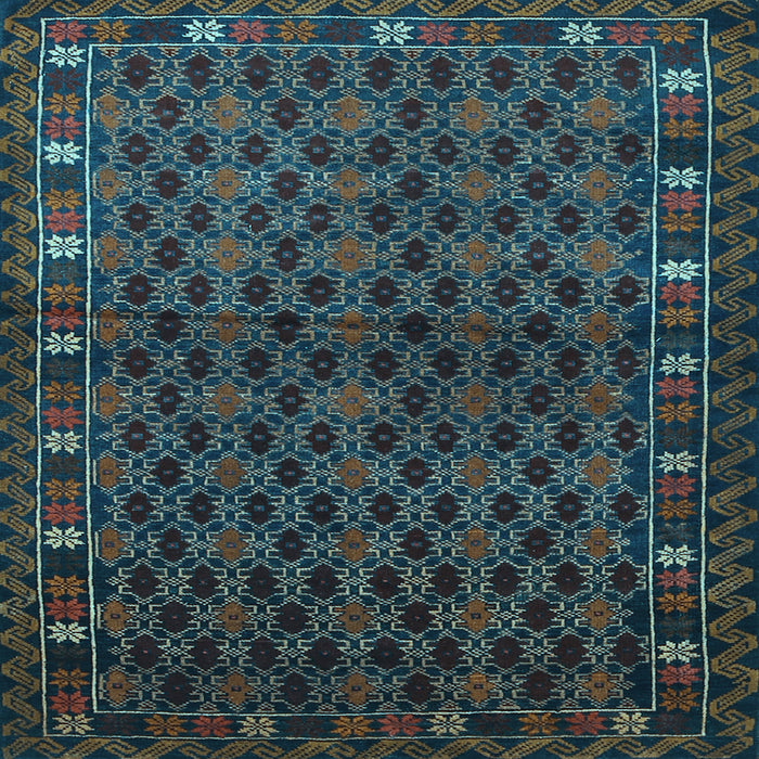 Square Machine Washable Persian Light Blue Traditional Rug, wshtr2033lblu