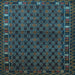 Square Machine Washable Persian Light Blue Traditional Rug, wshtr2033lblu