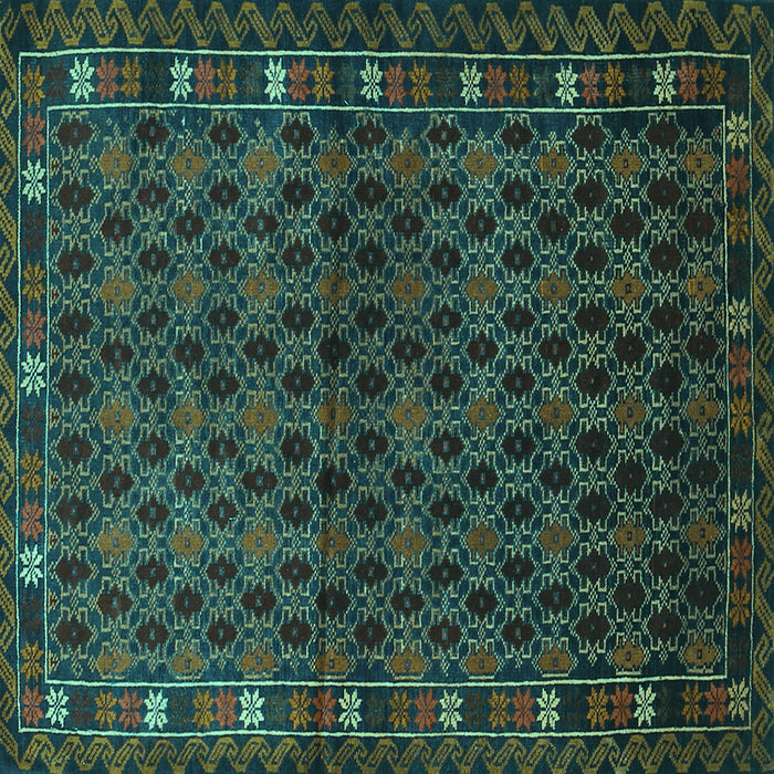 Square Persian Turquoise Traditional Rug, tr2033turq