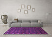 Machine Washable Persian Purple Traditional Area Rugs in a Living Room, wshtr2033pur