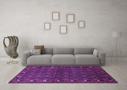 Machine Washable Persian Purple Traditional Area Rugs in a Living Room, wshtr2033pur