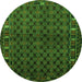 Square Persian Green Traditional Rug, tr2033grn