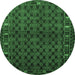 Round Persian Emerald Green Traditional Rug, tr2033emgrn