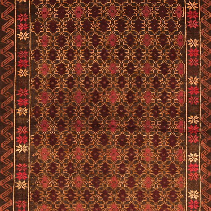 Serging Thickness of Machine Washable Persian Orange Traditional Area Rugs, wshtr2033org