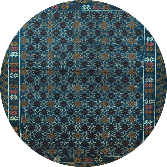 Round Persian Light Blue Traditional Rug, tr2033lblu