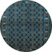 Round Persian Light Blue Traditional Rug, tr2033lblu