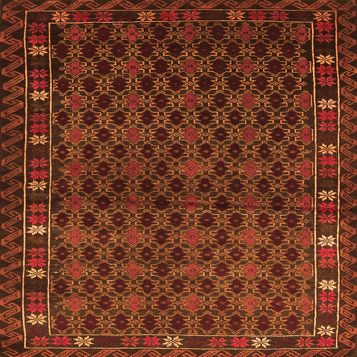 Serging Thickness of Persian Orange Traditional Rug, tr2033org