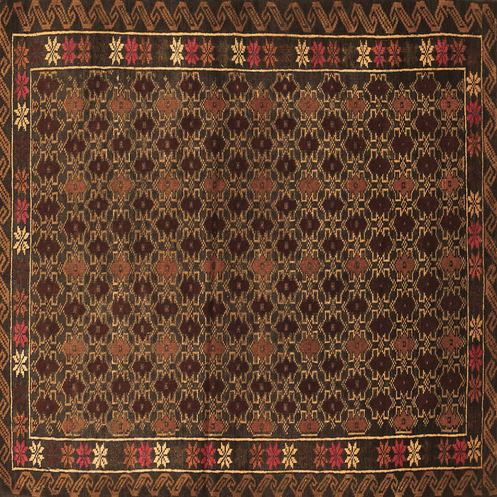 Square Persian Brown Traditional Rug, tr2033brn